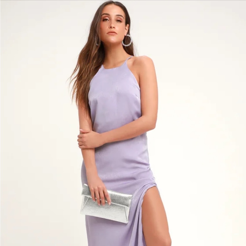 Lulu’s Savona Lavender Satin Midi Dress - NWT